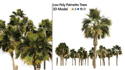 Low poly palmetto trees