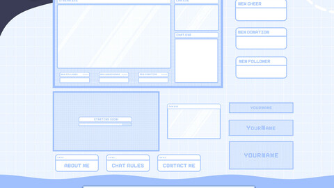 Twitch Overlay Animated Blue, Twitch Overlay Cozy, Twitch Background, Blue Twitch Overlay, Twitch Banner, Twitch Panels, Twitch Layout