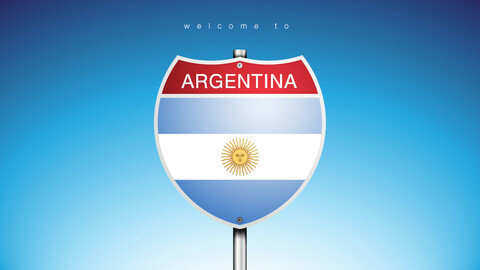 20 ICON The City Label & Map of ARGENTINA In American Signs Style