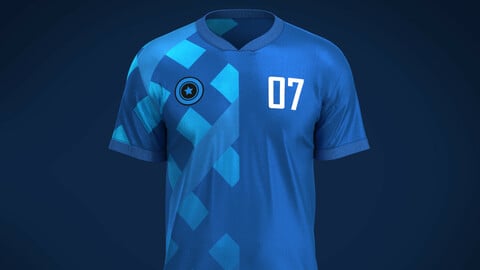 Soccer Blue Jersey Player-07