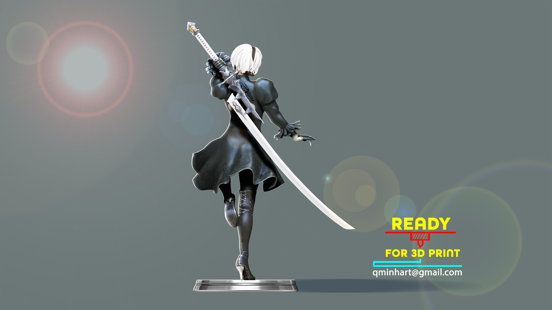 ArtStation - 2b - Nier Automata Fanart Statue 3D Print | Resources