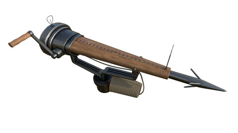 Metal weapon harpoon PBR Low-poly 3D model