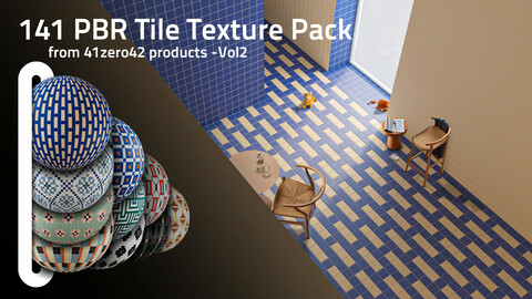 141 PBR Tile Texture Pack from 41zero42 products -Vol2
