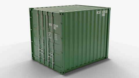 10Ft Cargo Container - Green - Clean