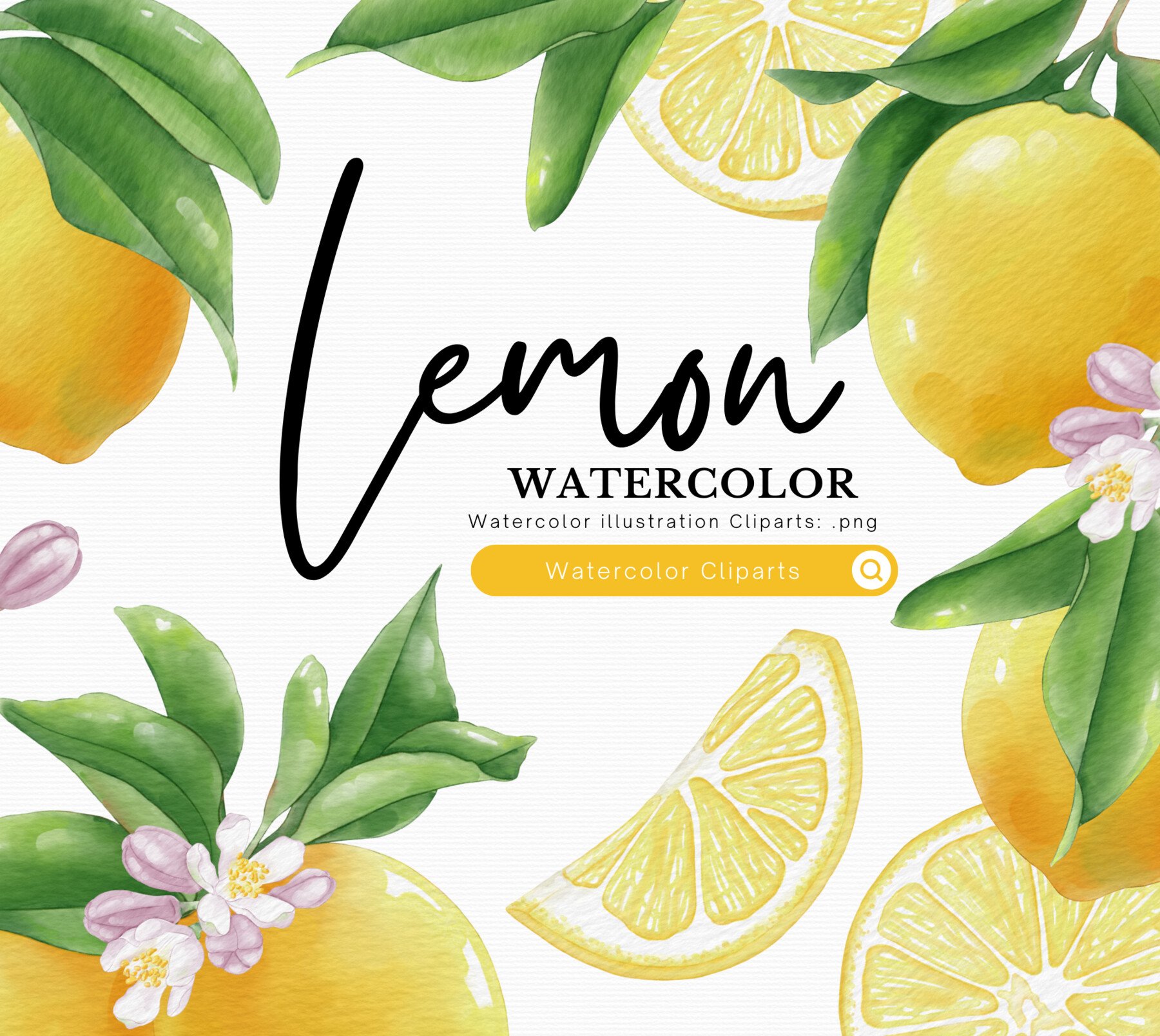 ArtStation - Lemon - watercolor clipart set | Artworks