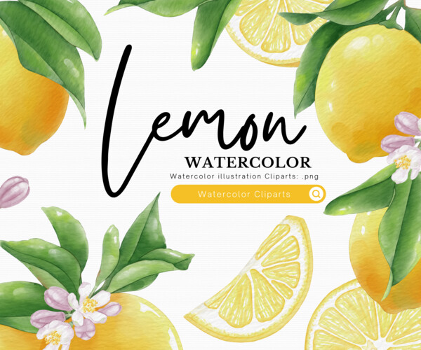 ArtStation - Lemon - watercolor clipart set | Artworks