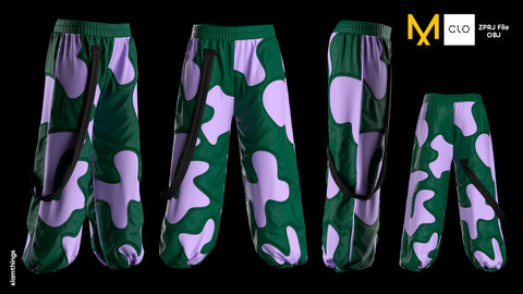 Future Fashion Cargo Pants #016 - Clo 3D / Marvelous Designer + OBJ / DIGITAL FASHION / STREET WEAR / OVERSIZED  / HYPEBEAST