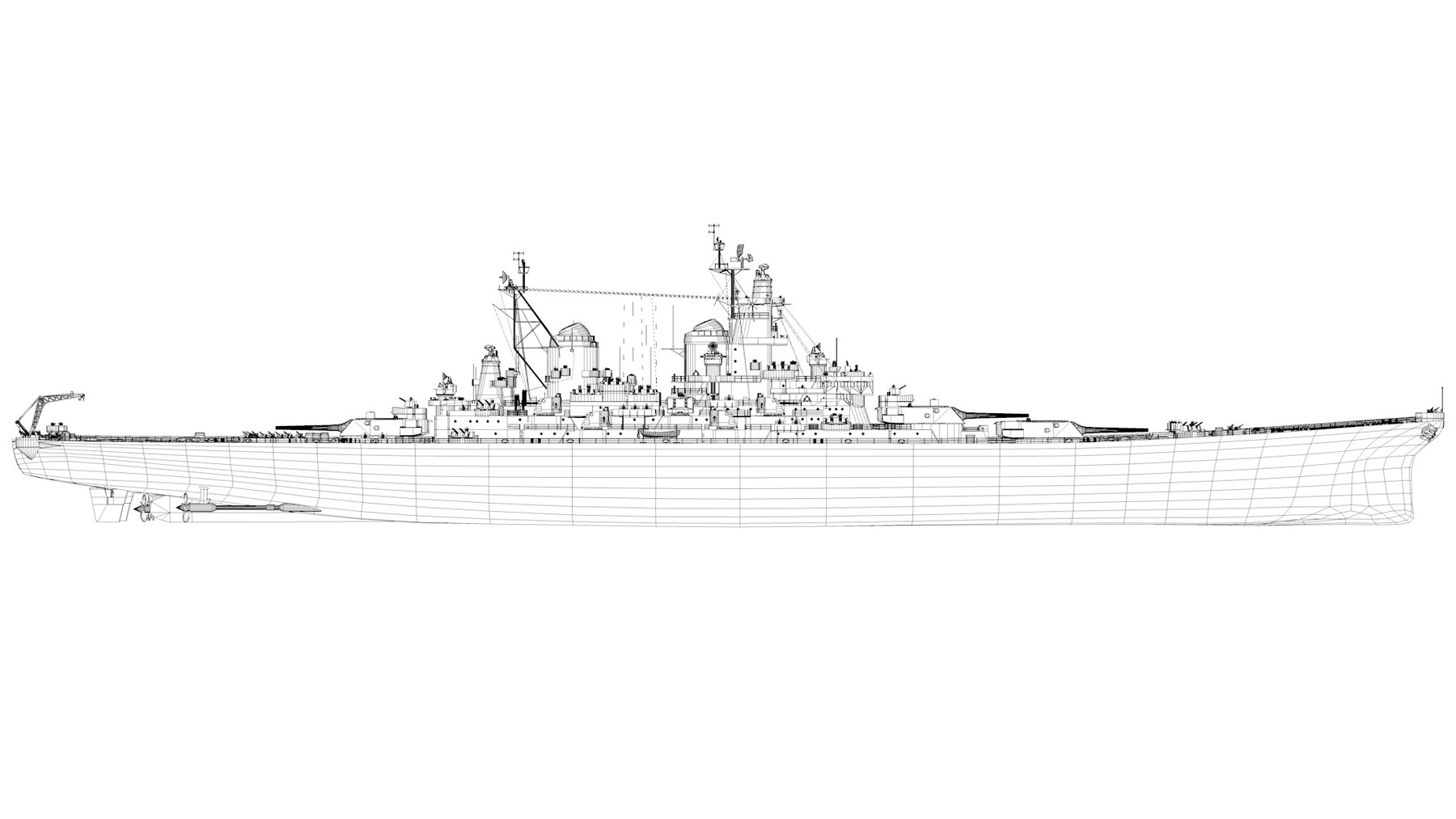 Artstation Iowa Class Battleship Missouri Game Assets 6640