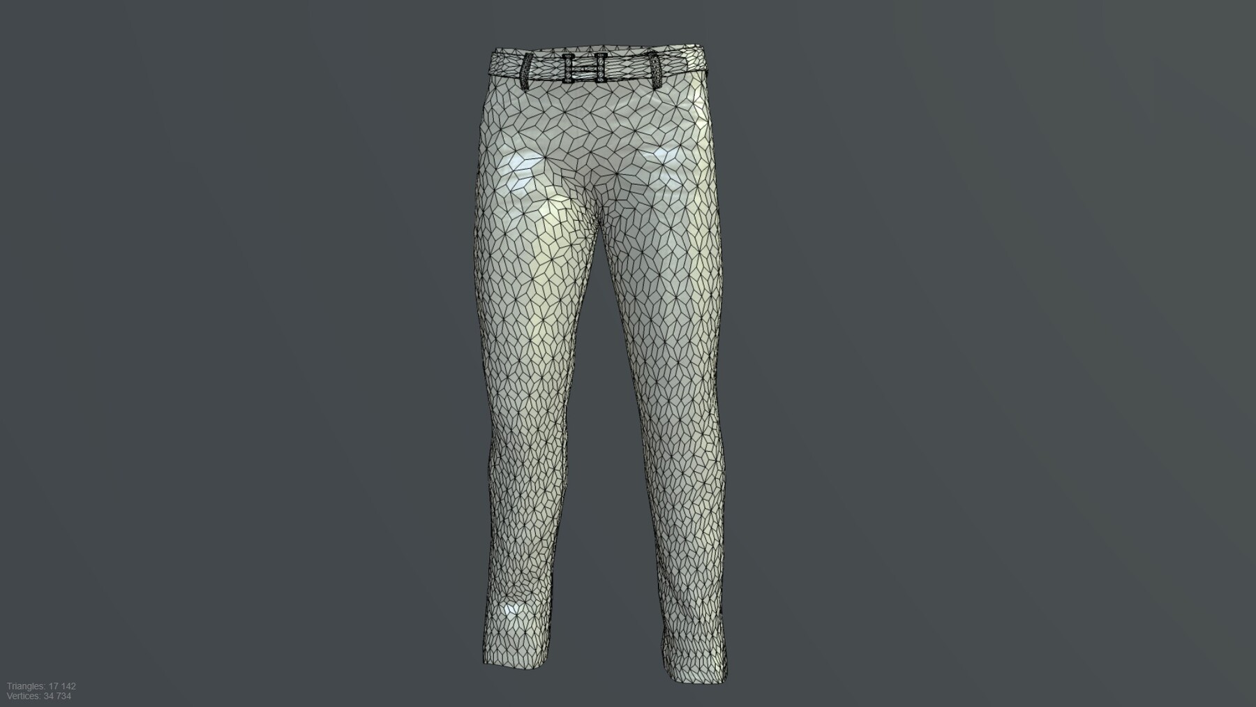 3D model JEANS WITH HERMES BELT PBR VR / AR / low-poly