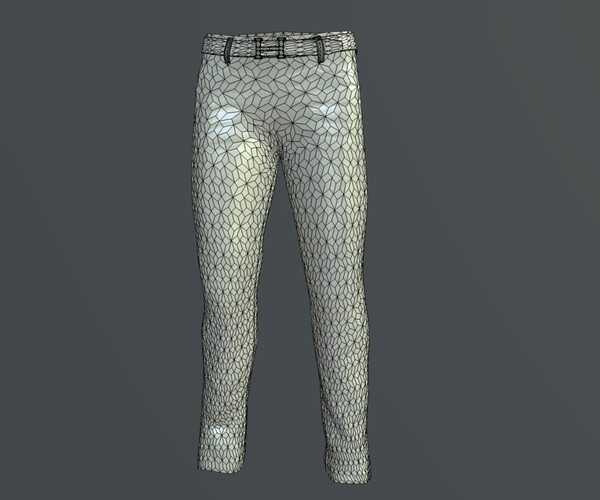 3D model JEANS WITH HERMES BELT PBR VR / AR / low-poly