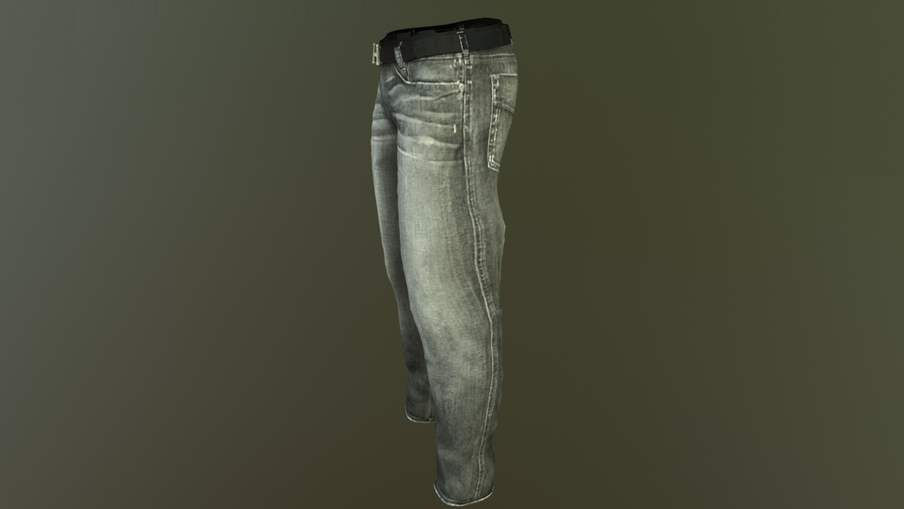 3D model JEANS WITH HERMES BELT PBR VR / AR / low-poly