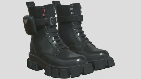 woman fashion leather boots army prada High boots Dr martin shoes