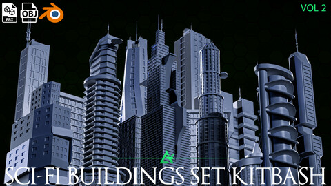 Sci-Fi City Building Kitbash- VOL 02