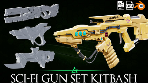 Sci-Fi Guns Set / kitbash - VOL 01