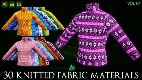 30 Knitted Fabric Materials + PBR Textures (Practical & Unique) - Vol 4