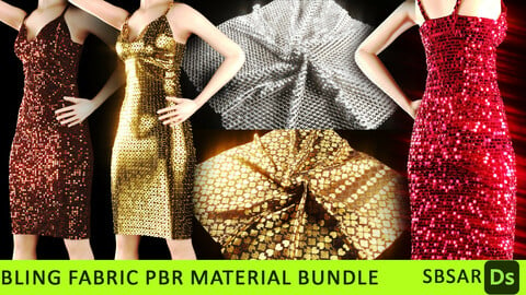 Bling fabric PBR material bundle ( SBSAR + 4k textures)