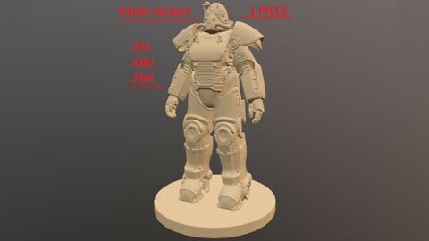 FALLOUT T-51 POWER ARMOR high-poly sculpture PRINT-READY