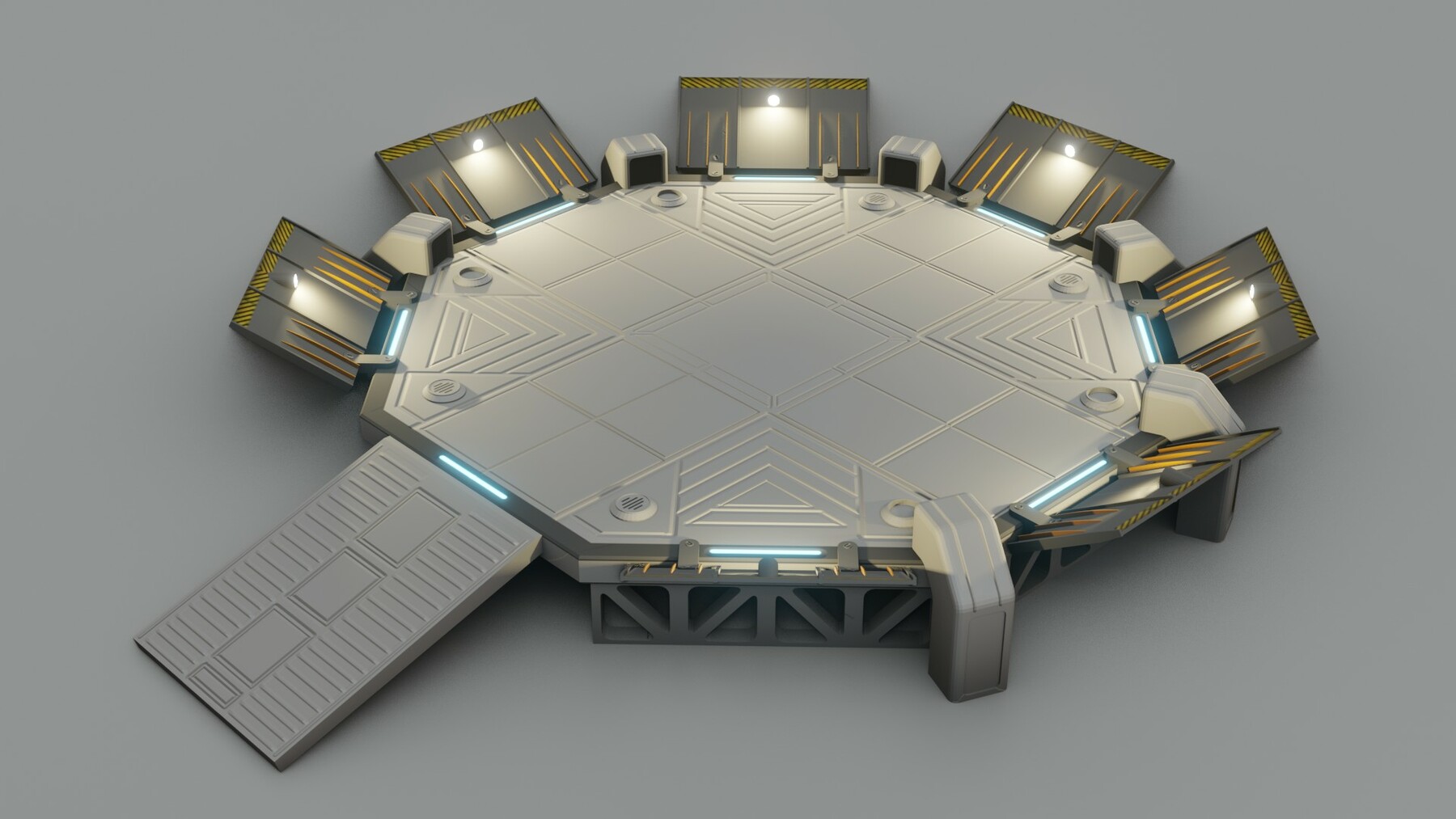 ArtStation SciFi Landing Pad Game ready PBR Game Assets