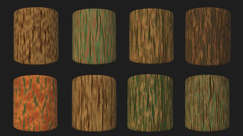 Stylized tree bark substance procedural base material - SBSAR
