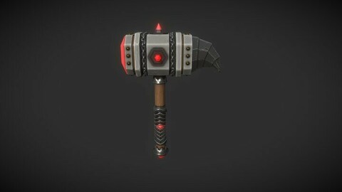 Video Game Low Poly Hammer