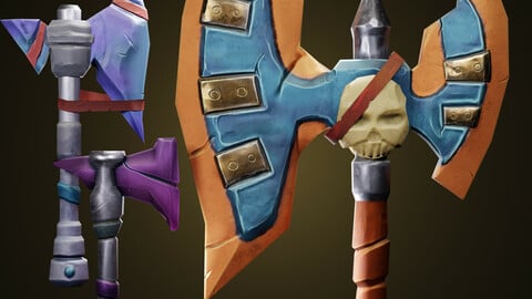 Stylized Handpainted + PBR Axes