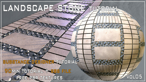 Landscape Stone03 Tutorial (90min substance designer tutorial) + SBS File + Free PBR Textures VOL 05