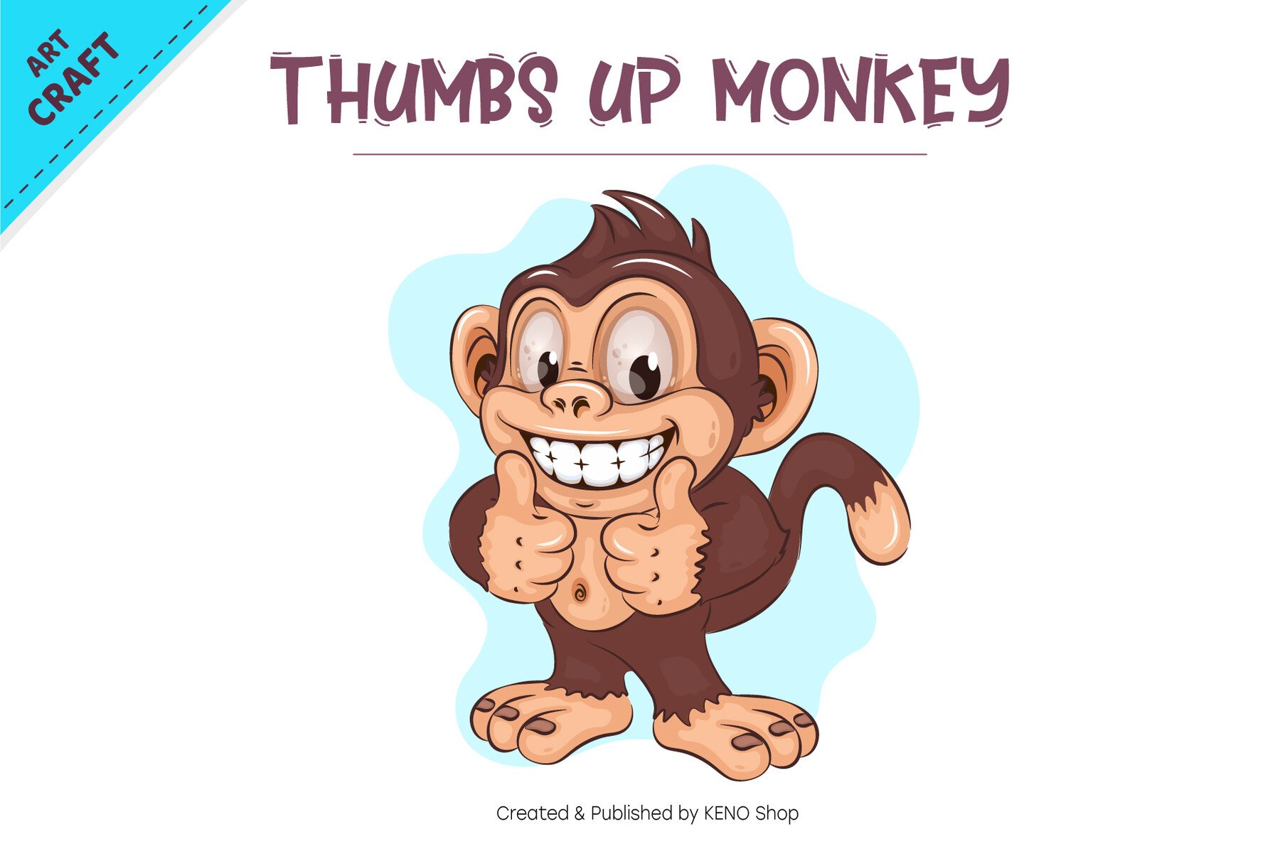 ArtStation - Thumbs up Monkey Cartoon. Crafting, Sublimation. | Artworks