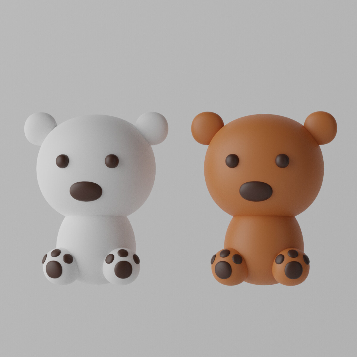 ArtStation - Cartoon Cute Bear Head 3D model | Resources