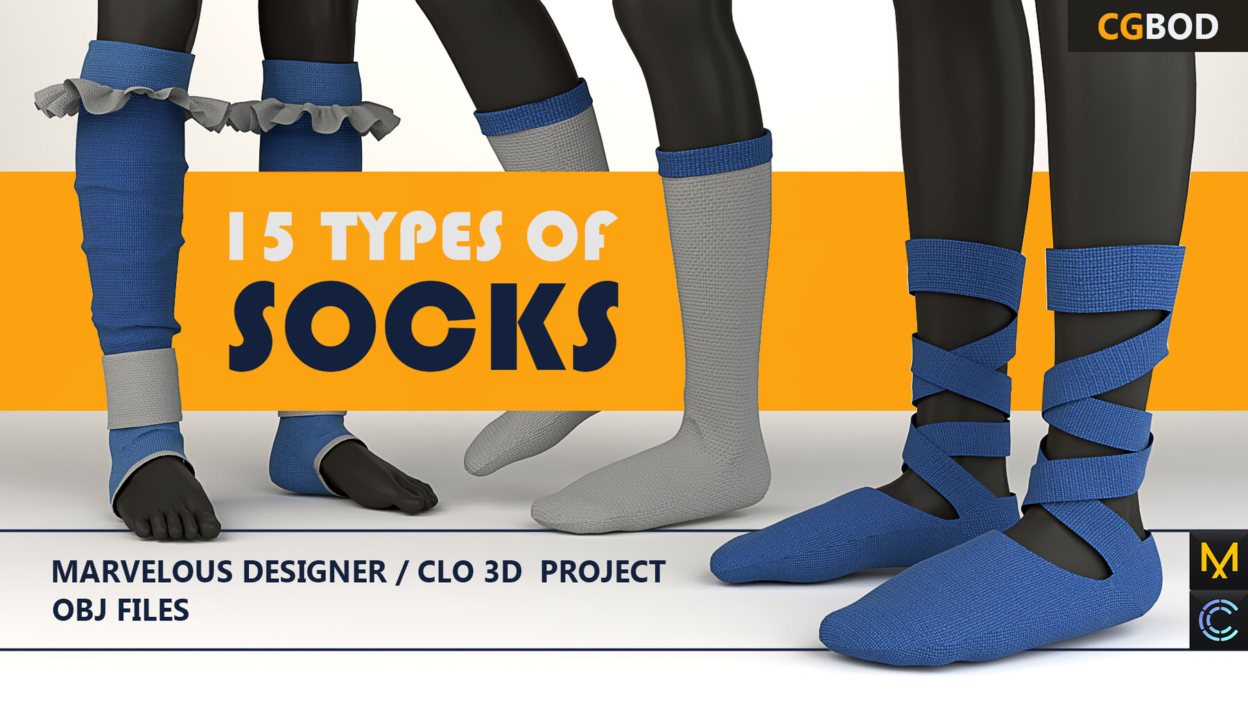 ArtStation - 15 types of socks and leggings/ Marvelous Designer | Game ...