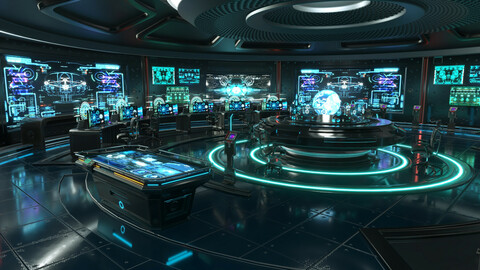 Sci Fi Interior Station - scifi station 3D model