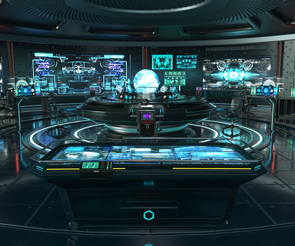 ArtStation - Sci Fi Interior Station - scifi station 3D model | Resources