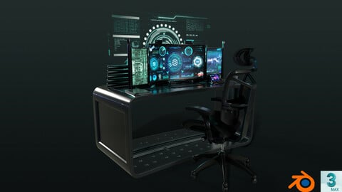 Control panel desk 3D model