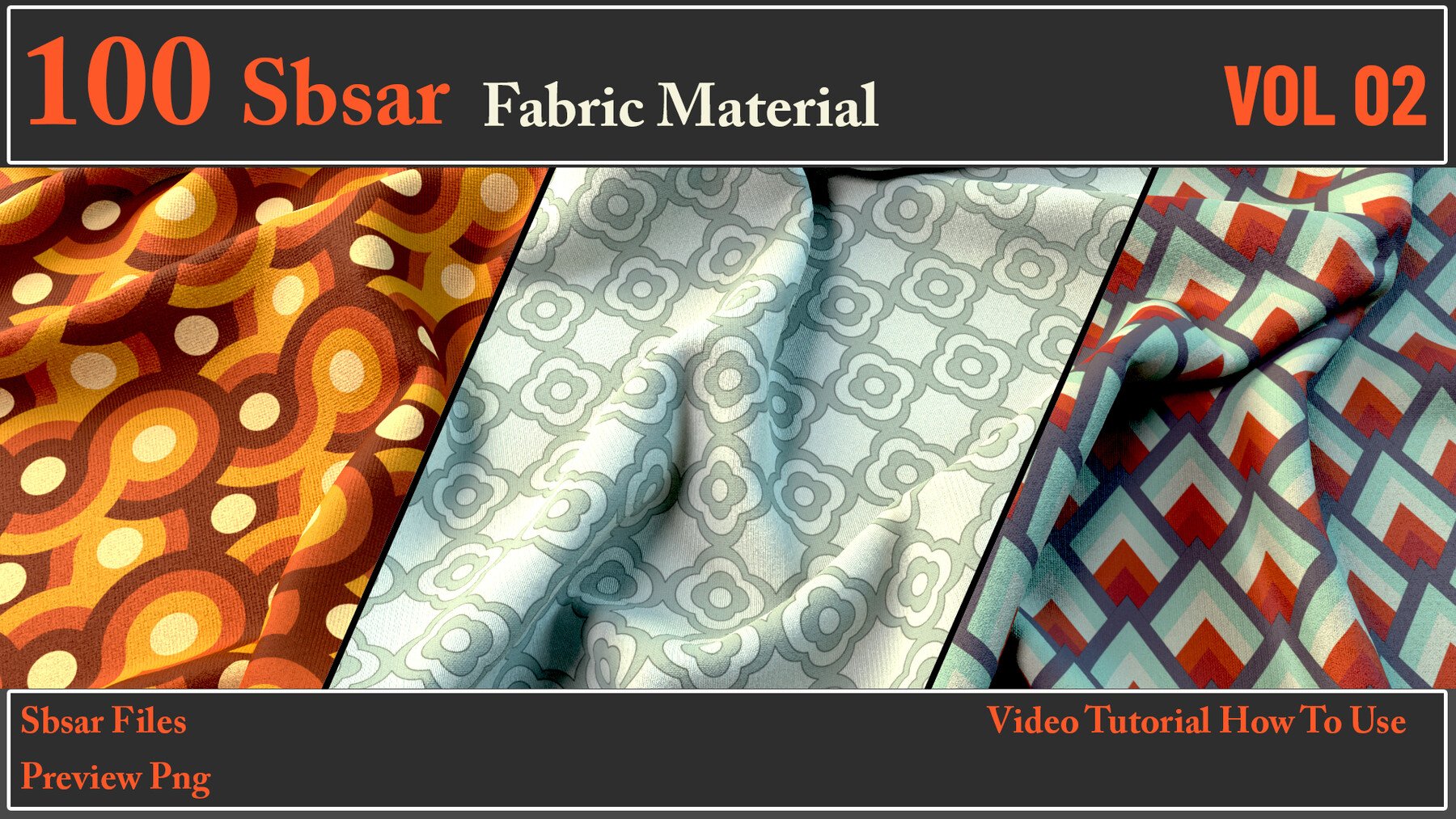 ArtStation - 100 SBSAR Files Fabric Materials VOL 02 + Video How To Use ...