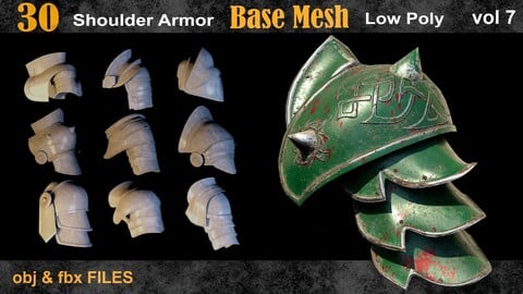 30 Shoulder Armor Base Mesh vol 7