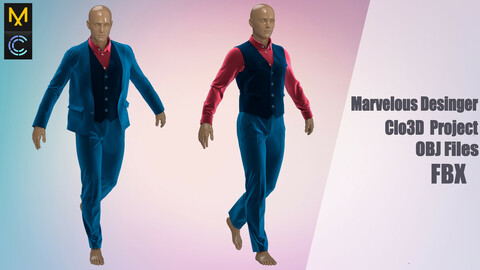 men's suit №101 "Marvelous Designer" /Zprj/ OBJ+FBX