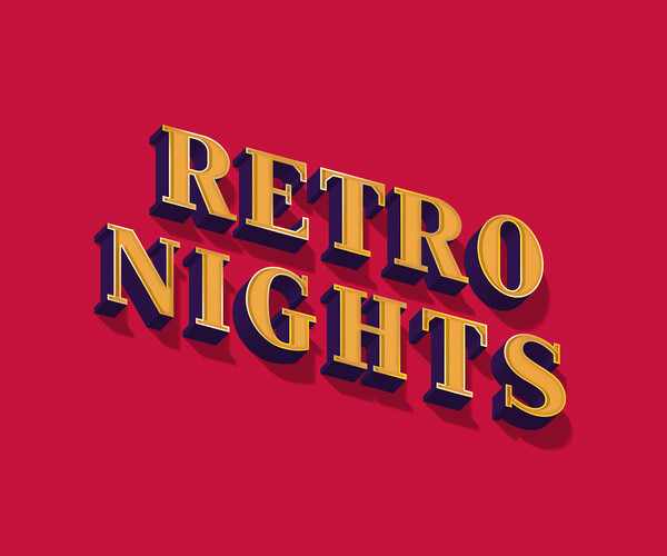 ArtStation - Retro nights Text Effects, PSD Template File | Artworks