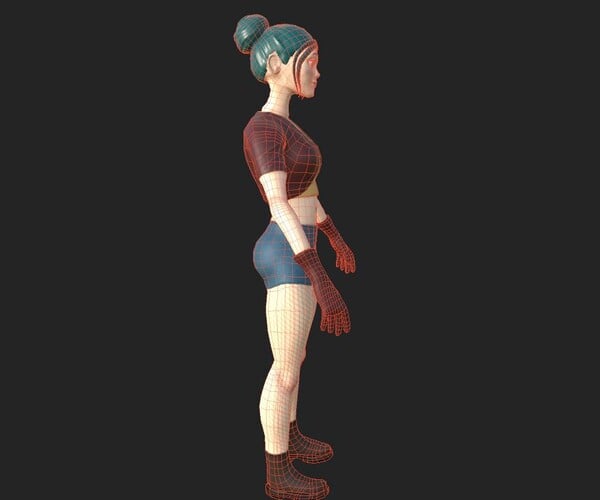 ArtStation - Character Stylized Girl Low-poly | Game Assets