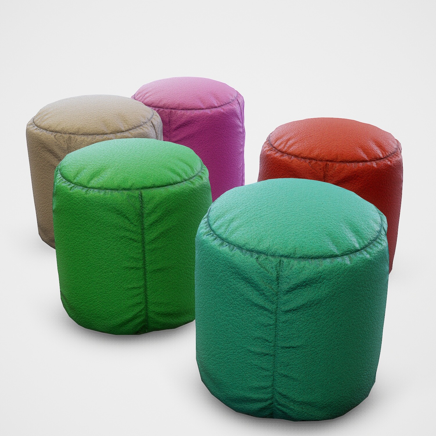 ArtStation Pouf stool colors PBR Game Assets