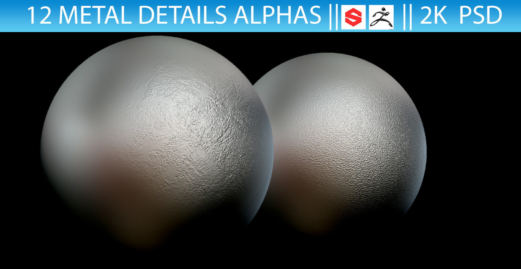 12 Metal Details Alphas (Zbrush, Substance, 2K, PSD) preview 1