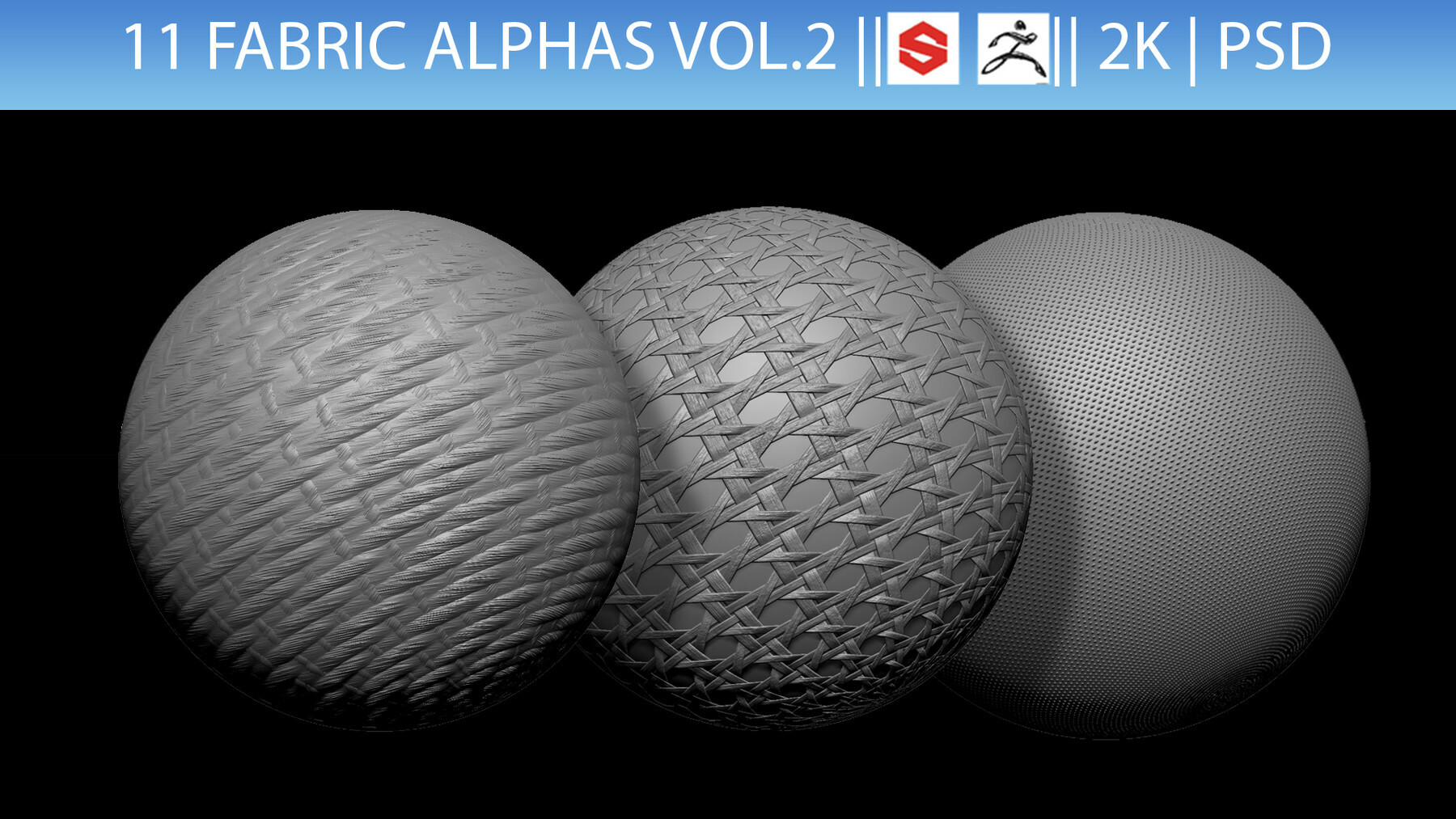 11 Fabric Alphas Vol.2 (ZBrush, Substance, 2K) preview 2