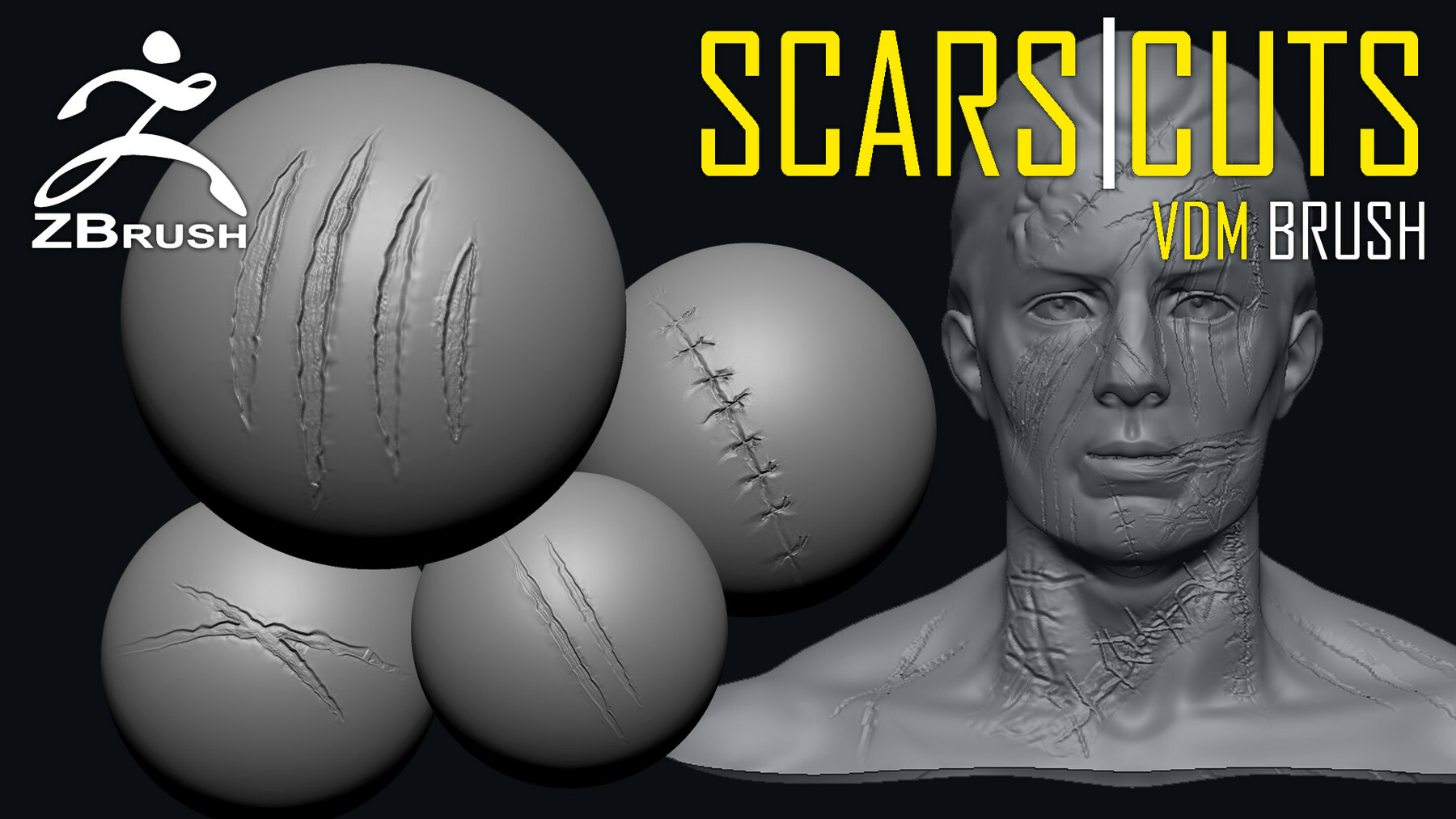 Scars and Cuts VDM Brush (ZBrush) preview