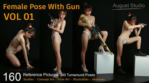 Female Pose With Gun Vol 01 - Reference Pictures