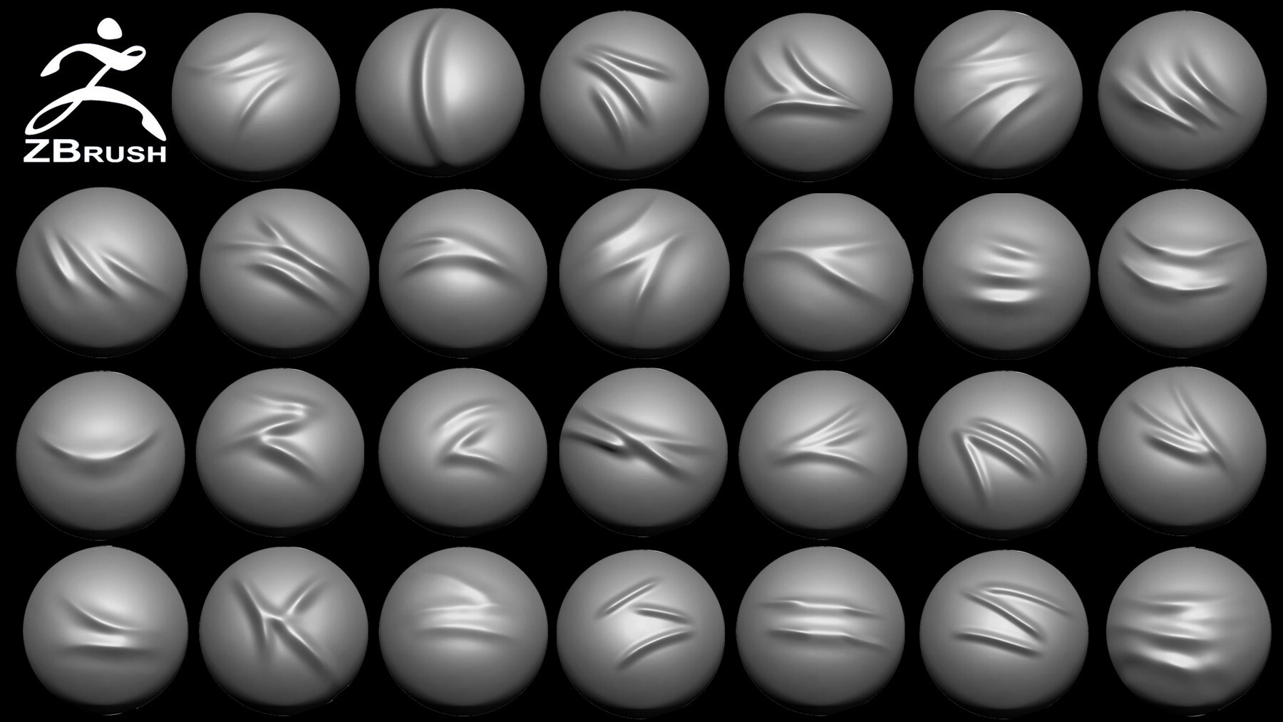30 Folds & Wrinkles VDM Brush for ZBrush preview 1