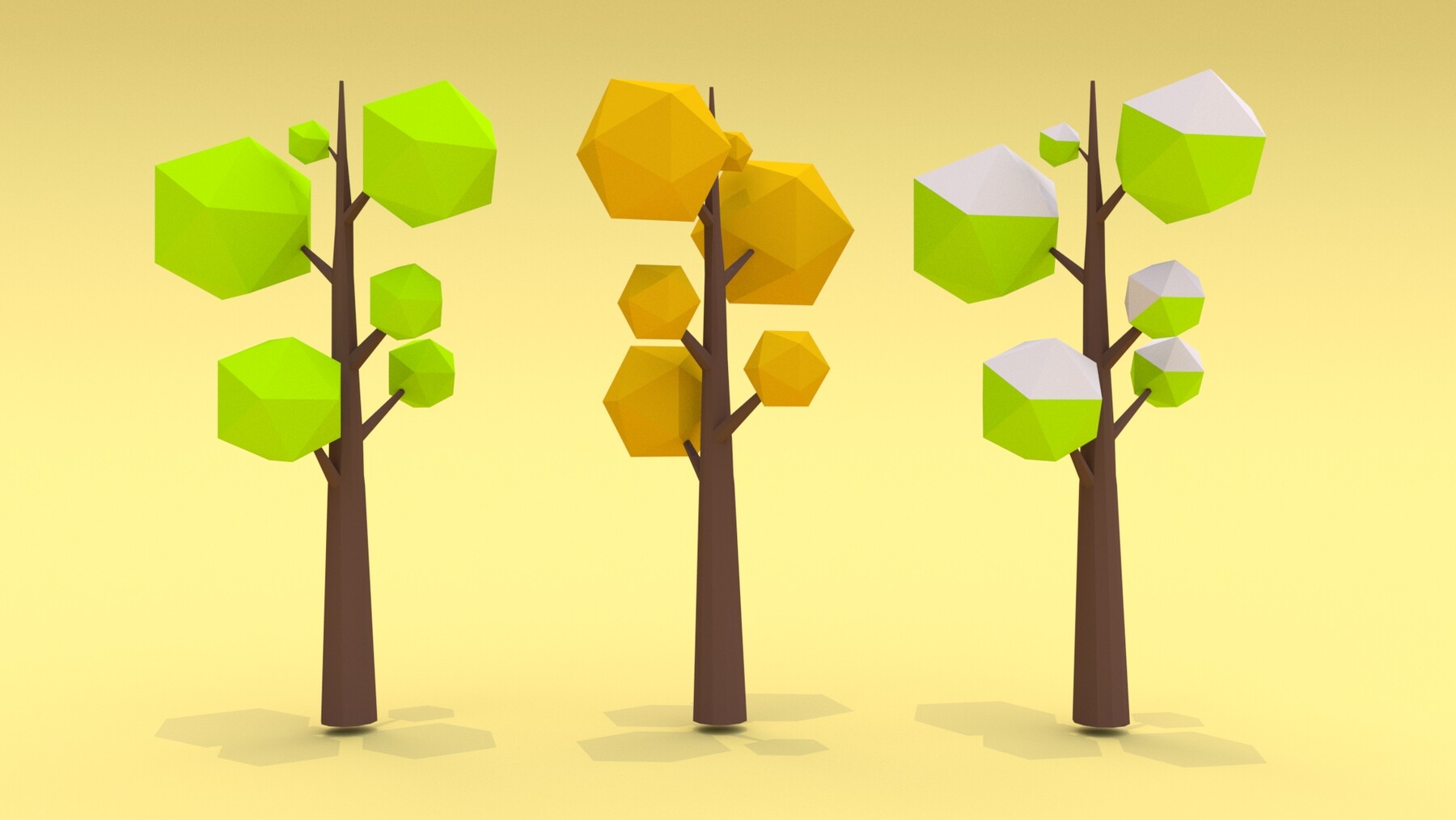 Artstation Trees Pack Low Poly Game Assets