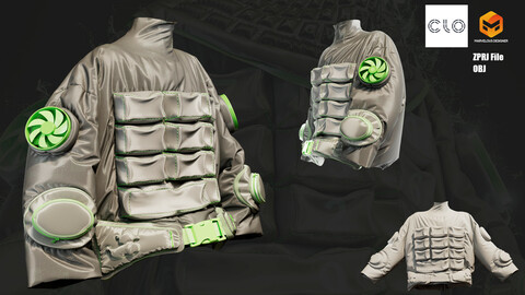 DIGITAL FASHION JACKET - Hypebeast Fashion Jacket - CLO 3D / MARVELOUS DESIGNER + OBJ File - Streetwear Series #009