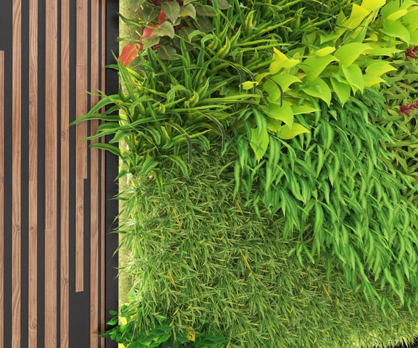 ArtStation - Green Wall Vertical Garden of 9 Plant Types | Resources