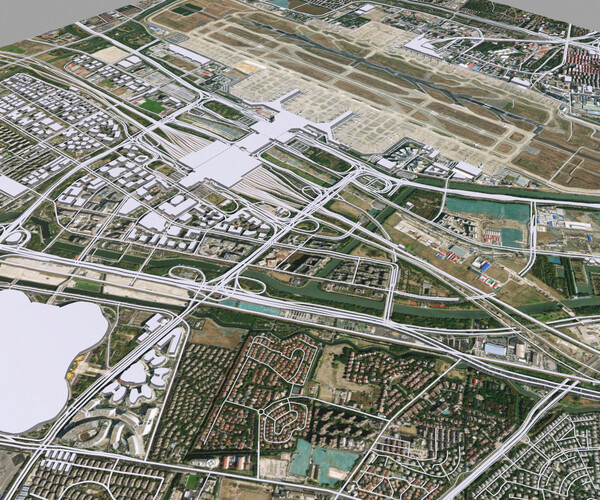 Shanghai Hongqiao International Airport - 3D Model by 3dstudio