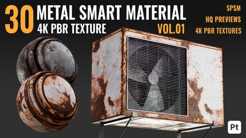 30 METAL SMART MATERIAL & PBR TEXTURE - VOL 01