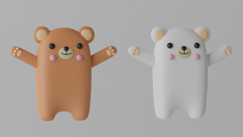 Cartoon Cute Bear 3D model