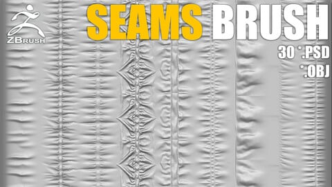 ZBrush Seams Brushes Vol.2 (Alphas PSD + OBJ)
